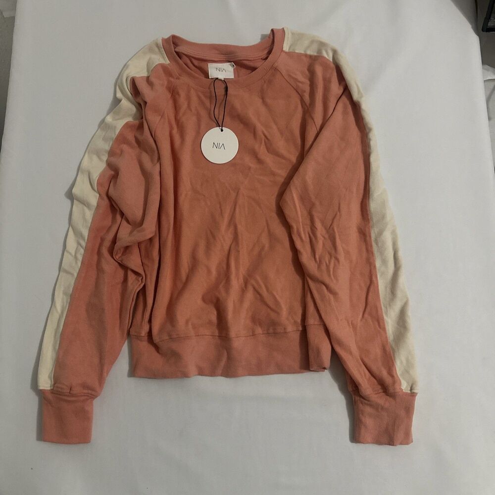 Nia The Brand Velour Top Womens Coral Sz Xs A048